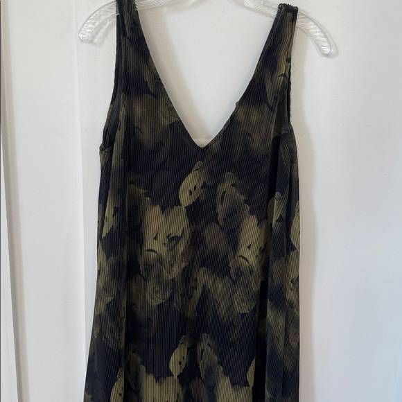 Ganni Pleated Georgette Strap Dress In Olive Drab Size 36 - Picture 4 of 9